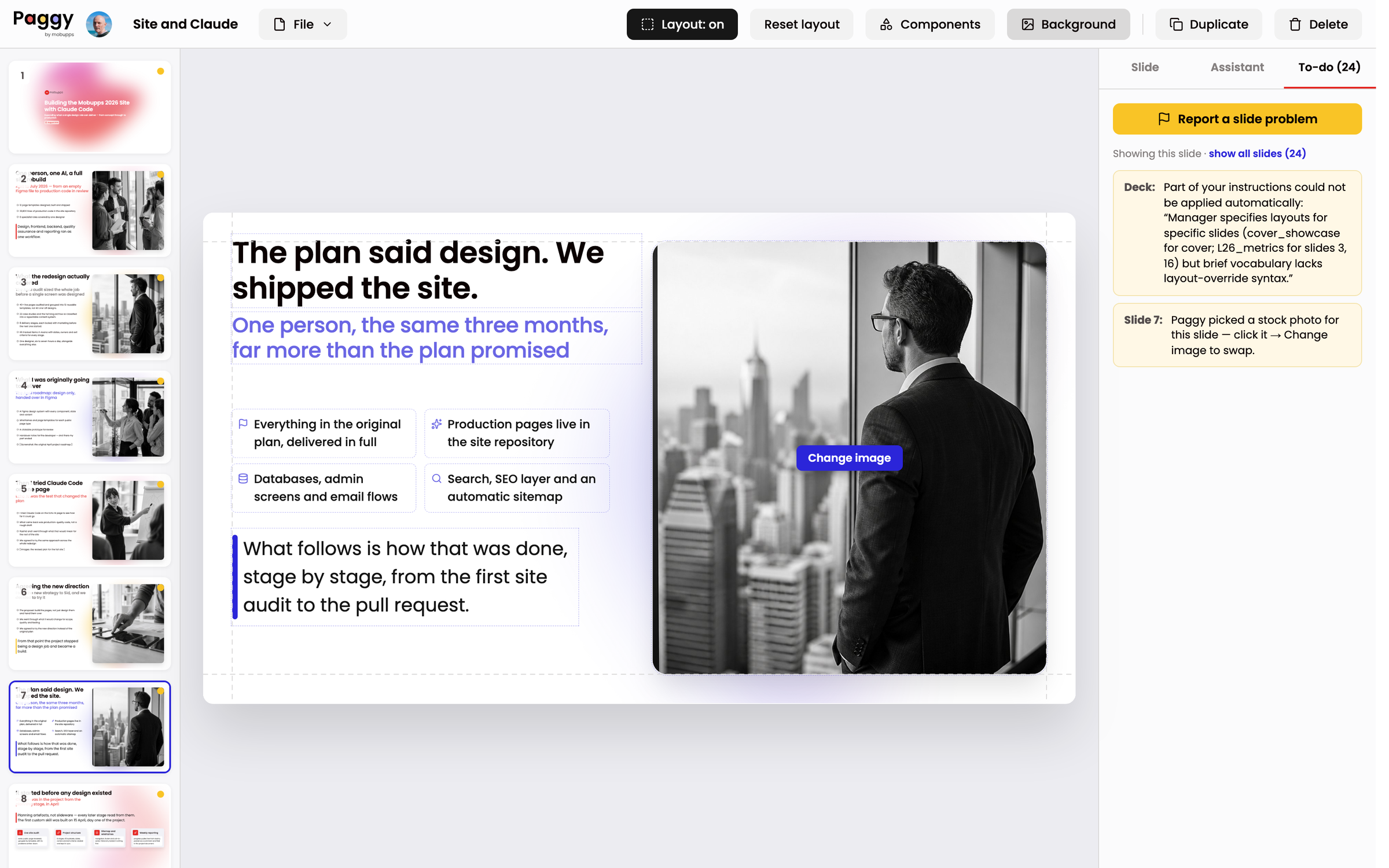 Layout mode
