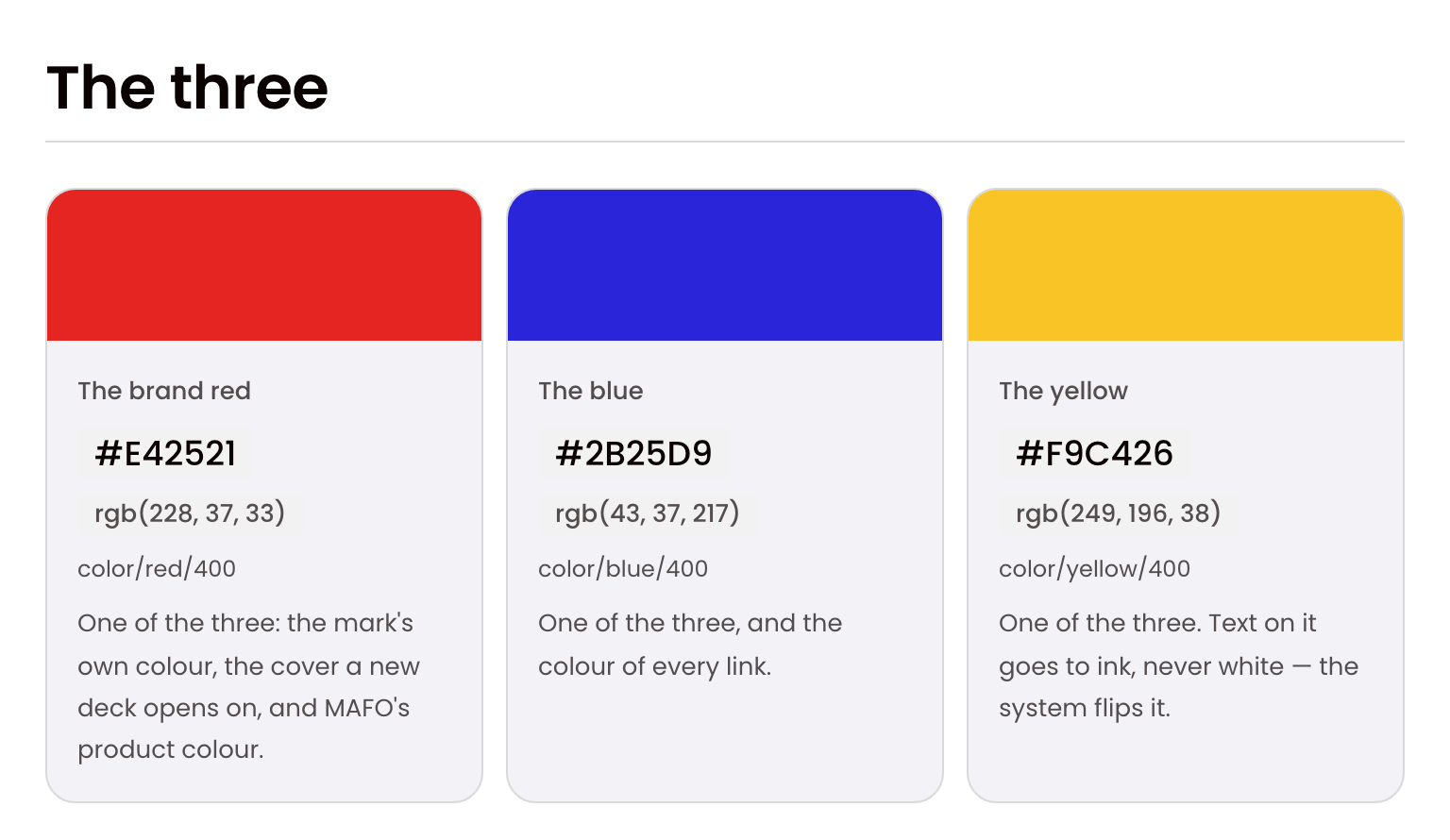 The three colours